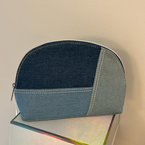 SpaceNK denim makeup cosmetic travel bag - Picture 1 of 3